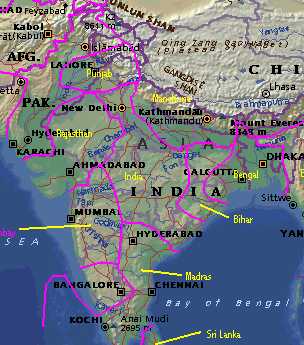 Map -Rajasthan and the Indian States
